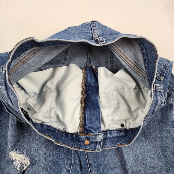 Express Jeans Womens 12S Modern Straight Super High Rise Distressed Blue (32x27) - Picture 9 of 14